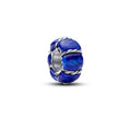 Silver Blue Murano Glass Bead Charm