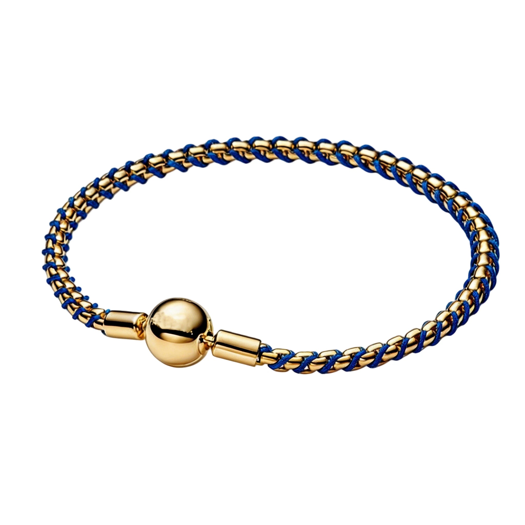 Blue Gold Two-Tone Rope Chain Bracelet