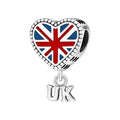 UK Union Jack Heart Dangle Charm