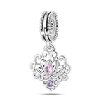 Pink Crystal Lotus Dangle Charm