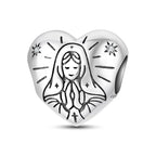 Praying Mary Heart Charm