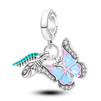 Hummingbird & Butterfly Dangle Charm