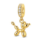 Gold Balloon Dog Dangle Charm