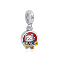 Lucky Cat Medallion Dangle Charm