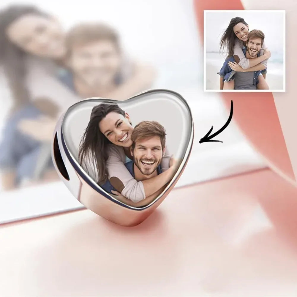 Personalized Heart Photo Charm