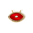 Gold Red Evil Eye Pendant Charm