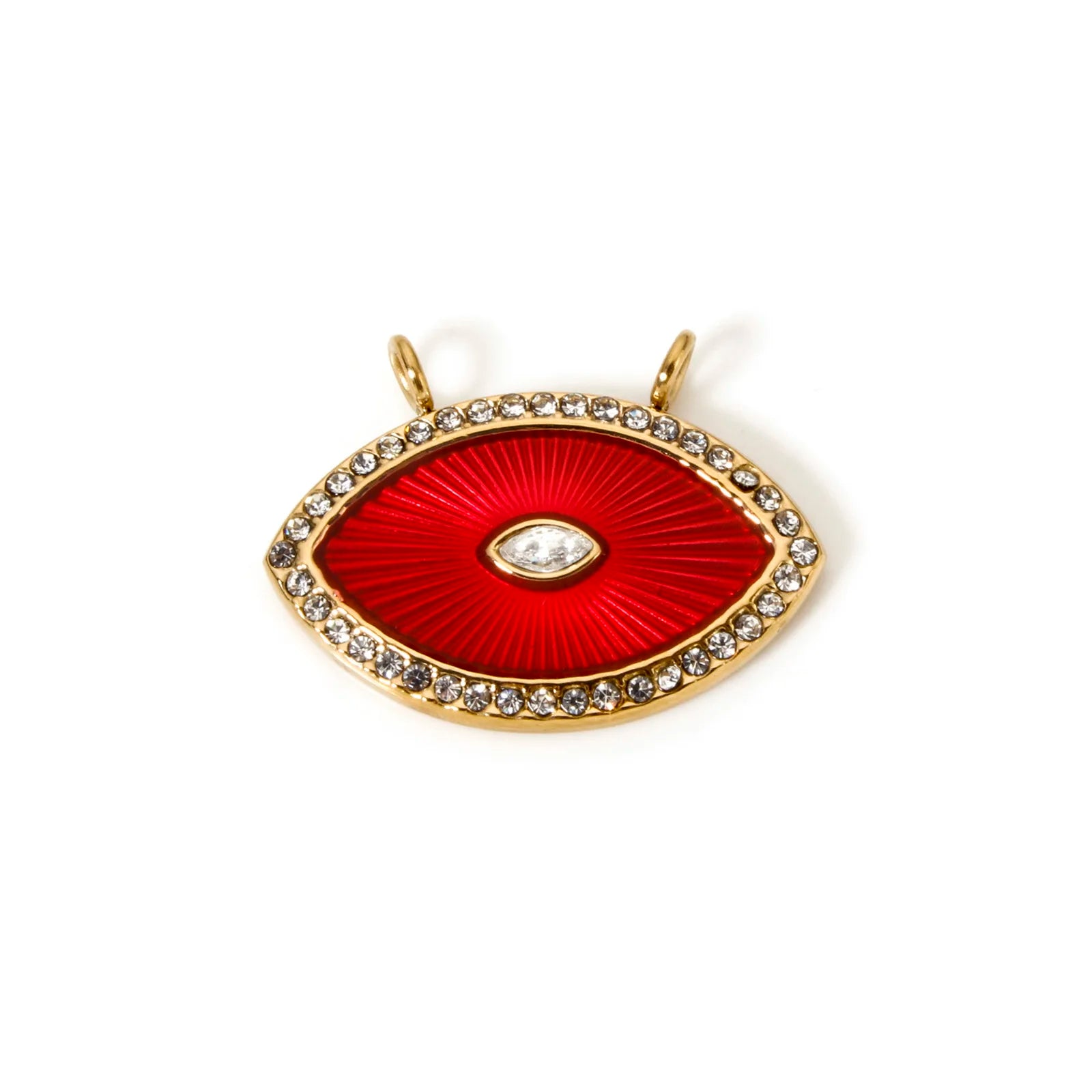 Gold Red Evil Eye Pendant Charm