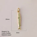 Gold Sardine Pendant Charm