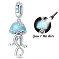 Glow-in-the-Dark Crystal Octopus Dangle Charm