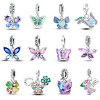 925 Silver Plating Colorful Butterfly Insect Animal Charms Beads Sparkling Zircon Fit Qikaola 925 Original Bracelets DIY Jewelry