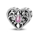 Pink Filigree Heart Charm
