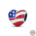 USA Flag Heart Charm