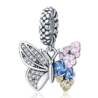 925 Silver Plating Colorful Butterfly Insect Animal Charms Beads Sparkling Zircon Fit Qikaola 925 Original Bracelets DIY Jewelry