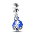 Blue Our Lady Angel Wings Dangle Charm