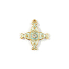Gold Floral Cross Pendant Charm