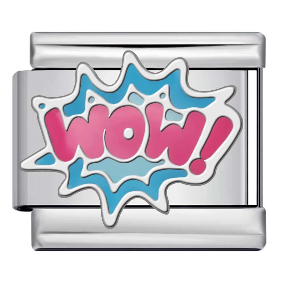Wow Blue Comic Italian Charm