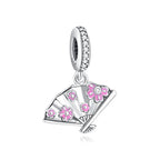 Sakura Folding Fan Dangle Charm