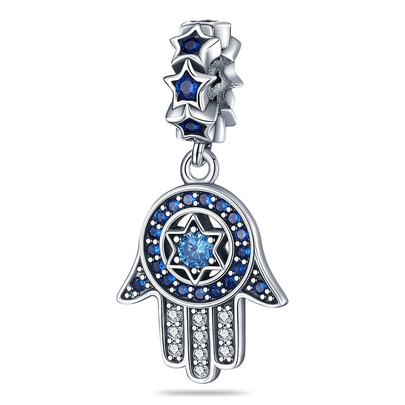 Blue Star of David Hamsa Dangle Charm