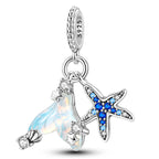 Opal Starfish & Seahorse Dangle Charm