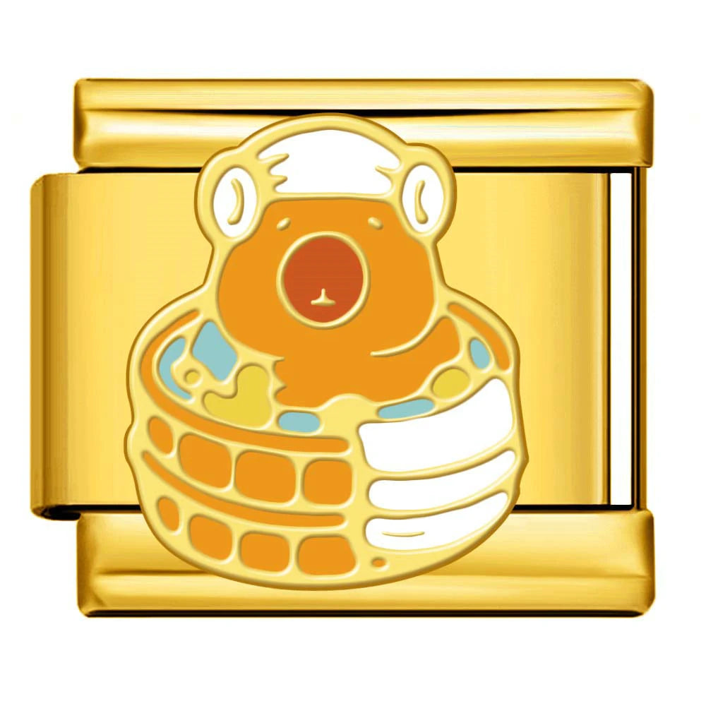 Honey Bear Gold Italian Charm
