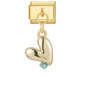 Gold Puffy Heart Italian Charm