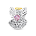 Guardian Angel Pink Heart Charm