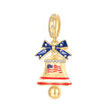 Gold Liberty Bell USA Dangle Charm