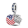 American Eagle Flag Medallion Dangle Charm