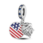 American Eagle Flag Medallion Dangle Charm