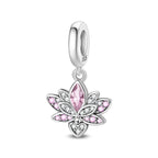 Pink Lotus Dangle Charm