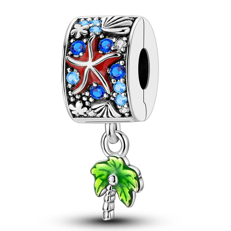 Starfish & Palm Tree Dangle Charm