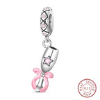 Fit Original 925 Sterling Silver Charms Beads Little Bear Lamb Little Flying Pig Pink Charms For Women DIY Birthday Jewelry Gift