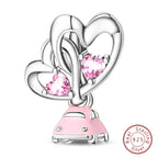 Fit Original 925 Sterling Silver Charms Beads Little Bear Lamb Little Flying Pig Pink Charms For Women DIY Birthday Jewelry Gift