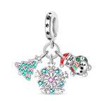 Snowman Snowflake Trio Dangle Charm