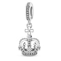 Silver Crown Key Dangle Charm