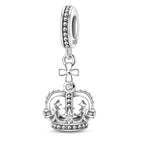 Silver Crown Key Dangle Charm