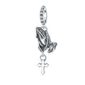 Praying Hands Cross Dangle Charm