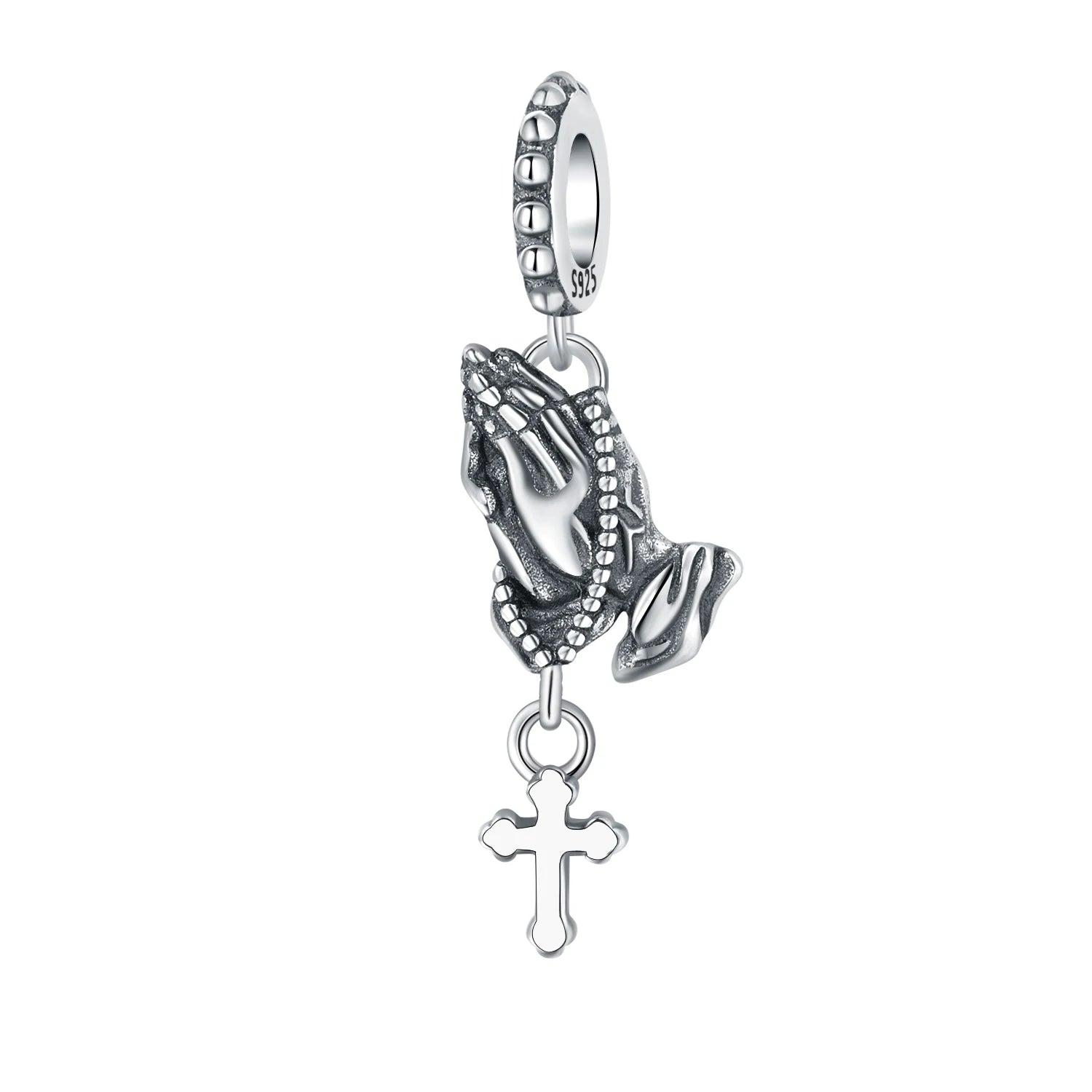 Praying Hands Cross Dangle Charm