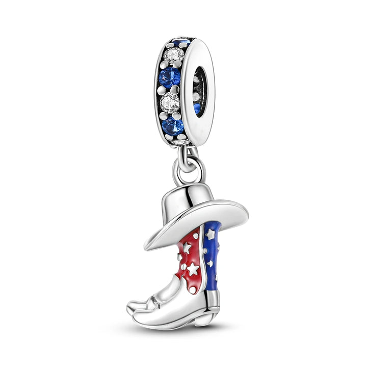 Patriotic Cowboy Boot Dangle Charm