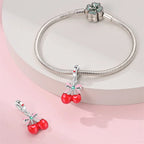 925 Silver Color Strawberry Cherry Apple Avocado Fruit Charms Beads Fit Qikaola 925 Original Bracelets Fine DIY Birthday Jewelry