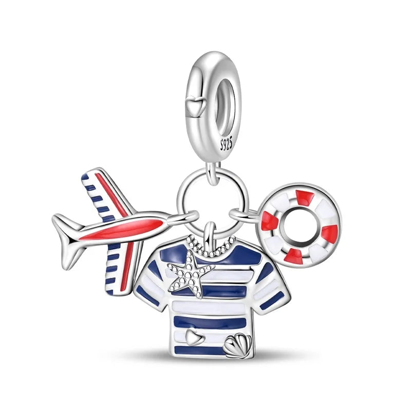 Nautical Airplane Life Ring Charm