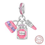 Fit Original 925 Sterling Silver Charms Beads Little Bear Lamb Little Flying Pig Pink Charms For Women DIY Birthday Jewelry Gift