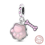 Fit Original 925 Sterling Silver Charms Beads Little Bear Lamb Little Flying Pig Pink Charms For Women DIY Birthday Jewelry Gift