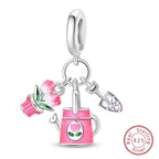 Fit Original 925 Sterling Silver Charms Beads Little Bear Lamb Little Flying Pig Pink Charms For Women DIY Birthday Jewelry Gift