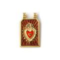Gold Brown Sacred Heart Pendant Charm