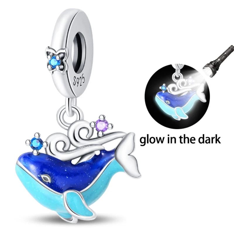 Glow-in-the-Dark Dolphin & Whale Dangle Charm