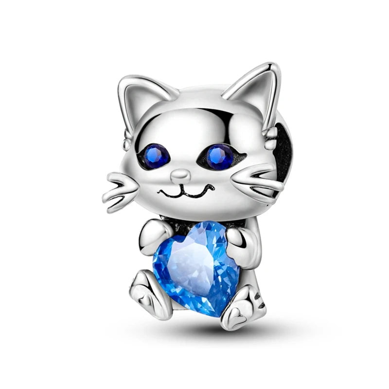 Blue Crystal Cat Charm