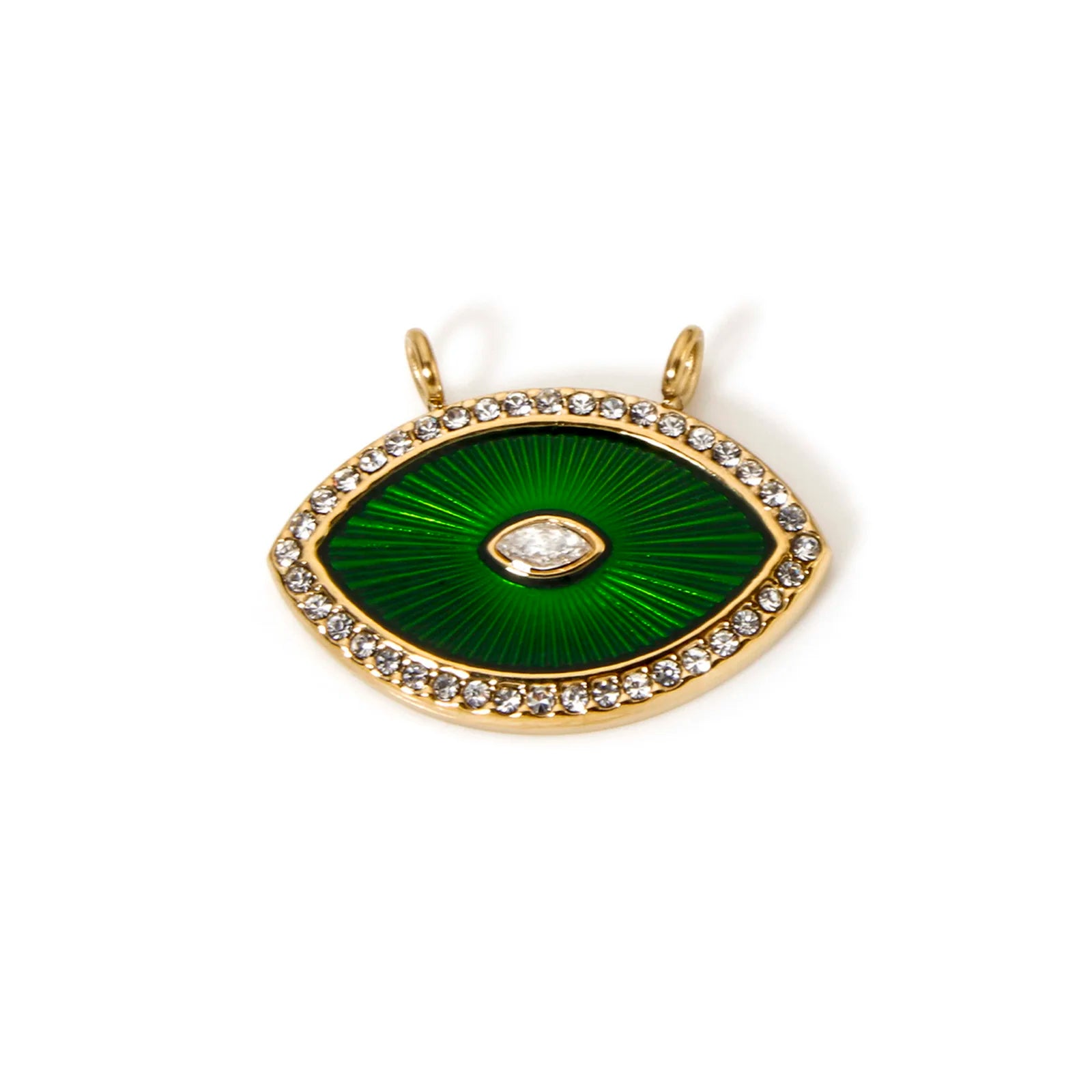 Gold Green Evil Eye Pendant Charm
