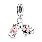 Japanese Sakura Fan & Sandal Dangle Charm