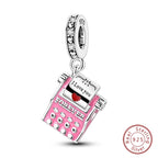 Fit Original 925 Sterling Silver Charms Beads Little Bear Lamb Little Flying Pig Pink Charms For Women DIY Birthday Jewelry Gift